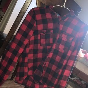 Red and black flannel shirt